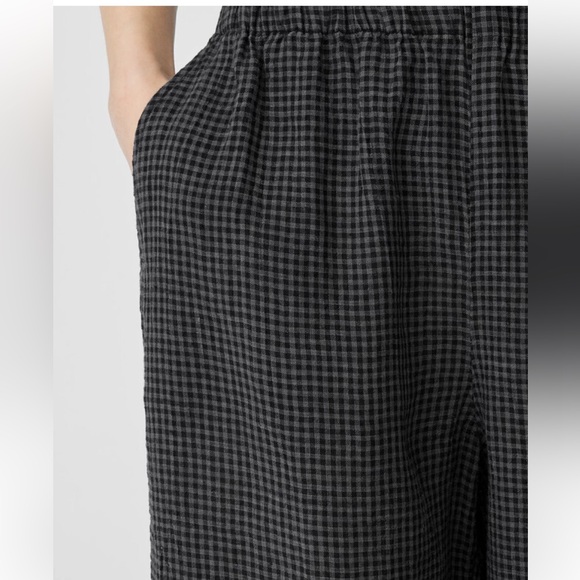 Eileen Fisher Puckered Organic Linen Wide-Leg Pant - Picture 3 of 12